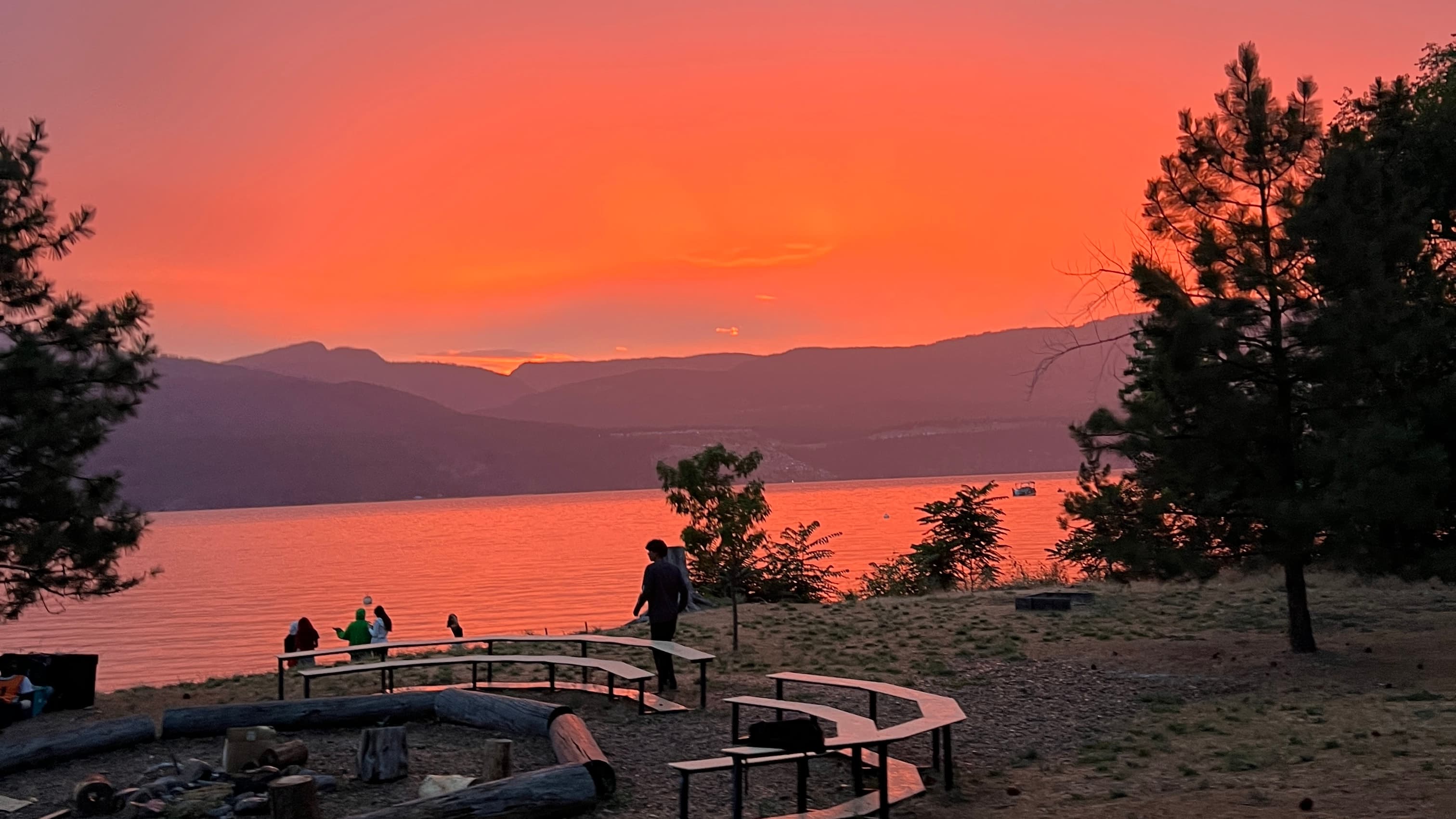 Sunset over Okanagan Lake from Camp Arbuckle